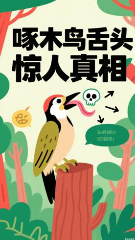 啄木鸟舌头能绕头骨一圈的惊人真相