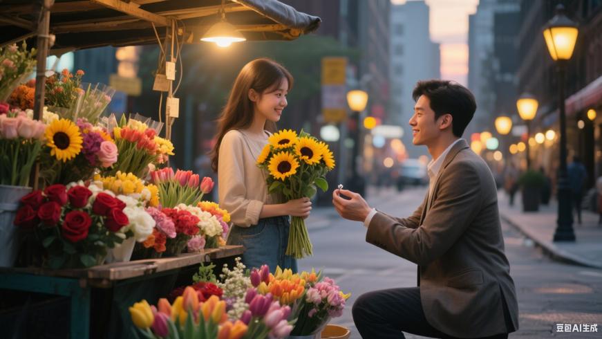 街角绽放的爱情卖花女孩与都市青年的相守