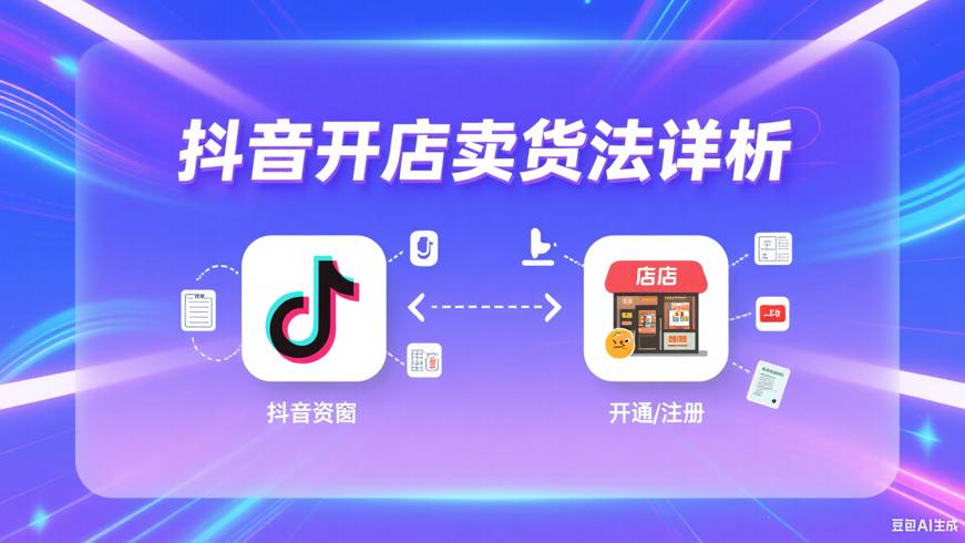 抖音橱窗开通卖货及小店开店注册方法详解