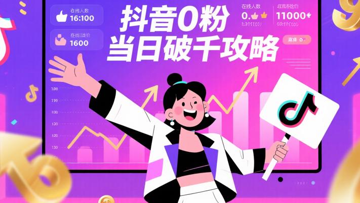抖音直播100%起号：0粉0作当天破千在线攻略