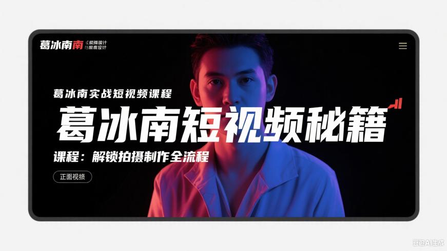 葛冰南实战短视频课程：解锁拍摄制作全流程
