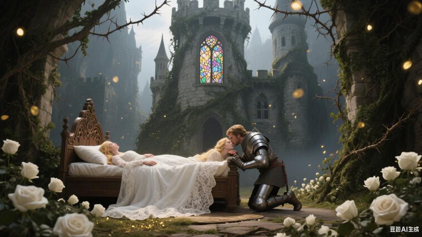 荆棘城堡中的沉睡公主与救赎之吻