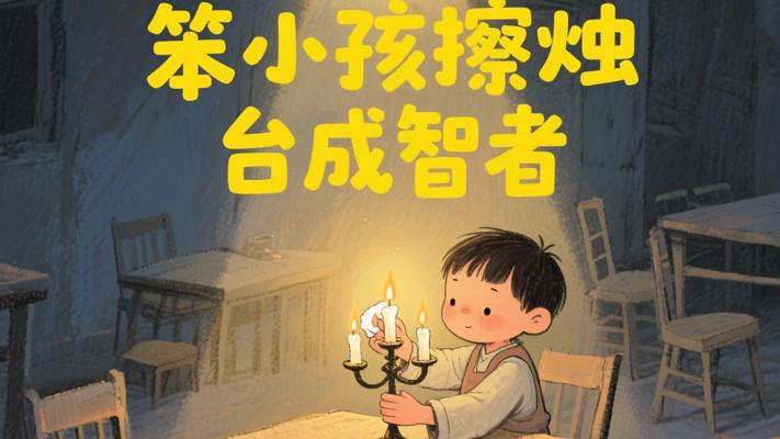 笨小孩坚持擦拭烛台终成智者学生的故事
