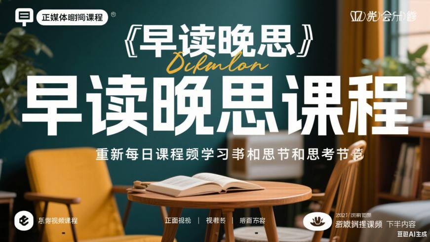 “早读晚思”读书会视频课程：重塑每日学习与思考节奏