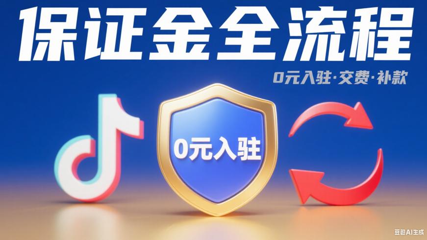抖音0元入驻保证金交费补款全流程详解