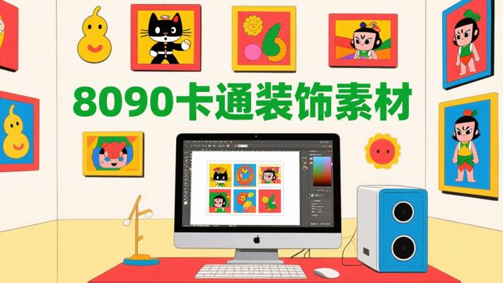 特色童年回忆：8090卡通风格装饰画PSD素材