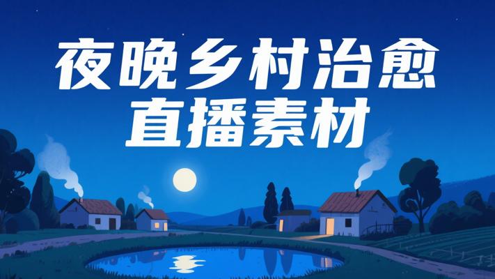 夜晚农村乡村风景：治愈解压助眠的直播素材