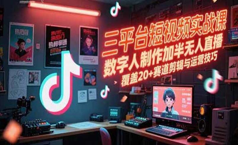 三平台短视频实战课：从0到1掌握运营变现