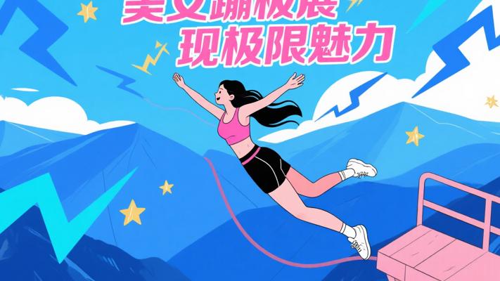 美女蹦极高清素材：极限运动的魅力瞬间
