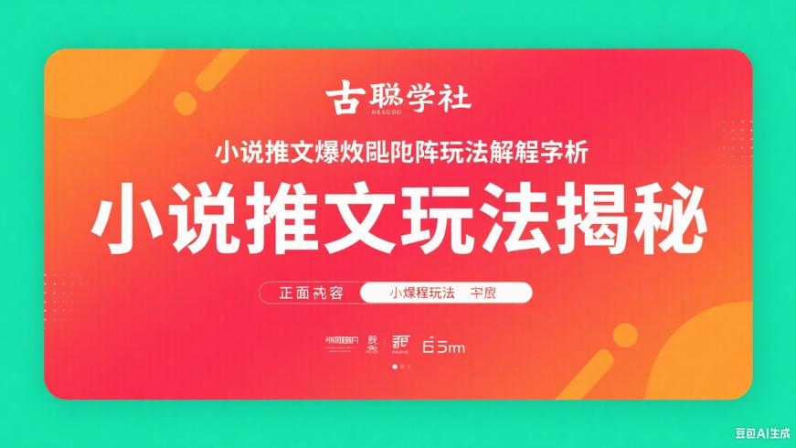 古聪学社：小说推文爆款矩阵玩法全解析
