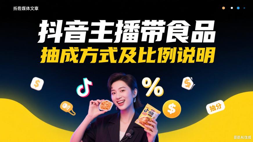 抖音主播带食品抽成方式及比例说明