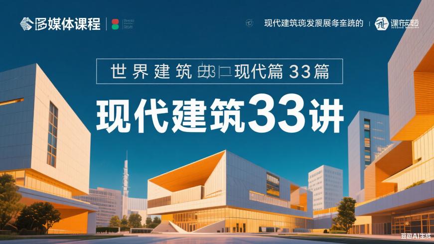 世界建筑史现代篇33节课程：洞悉现代建筑发展脉络