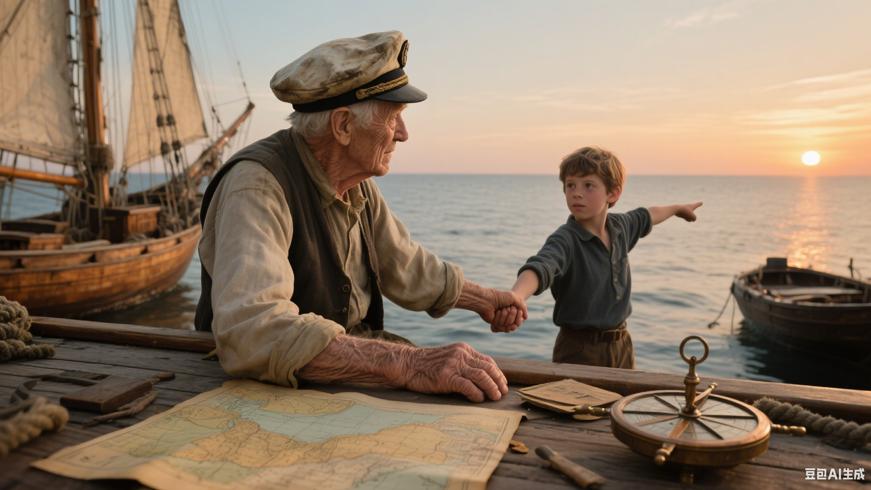 海边老船长的航海传承与年轻船长的成长历程