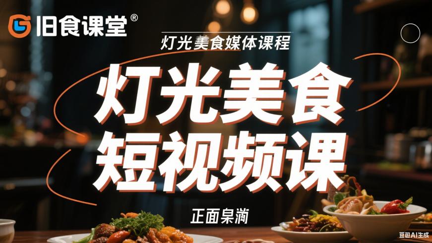 旧食课堂灯光美食短视频课：点亮美食视觉盛宴