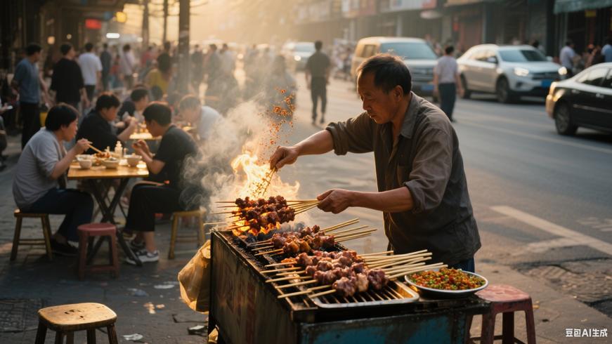 街角羊肉串摊的烟火与远去的往事