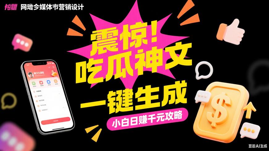 震惊！吃瓜神文一键生成，小白日赚千元攻略