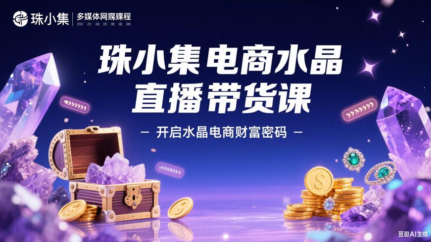 珠小集电商水晶直播带货课：开启水晶电商财富密码