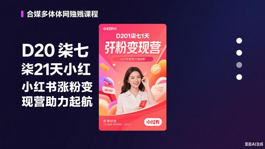 D201柒七21天小红书涨粉变现营助力起航
