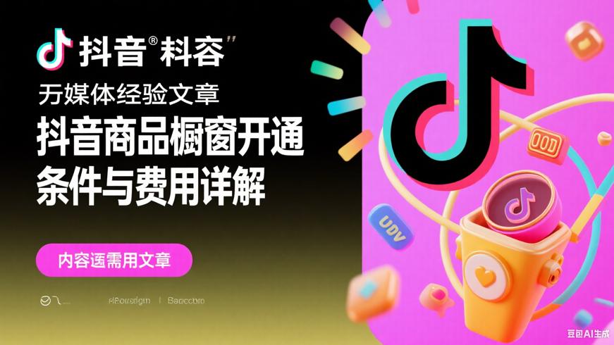 抖音商品橱窗开通条件与费用详解