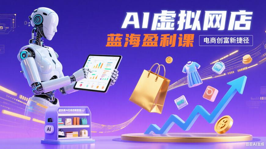 AI虚拟网店蓝海盈利课：电商创富新捷径