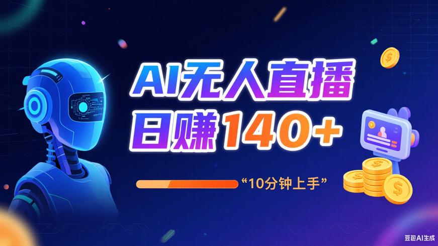 纯AI无人直播：新手10分钟上手，日赚超140