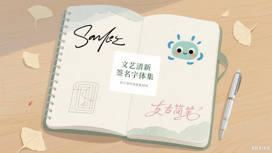 文艺清新签名字体合集：设计创作优质素材库