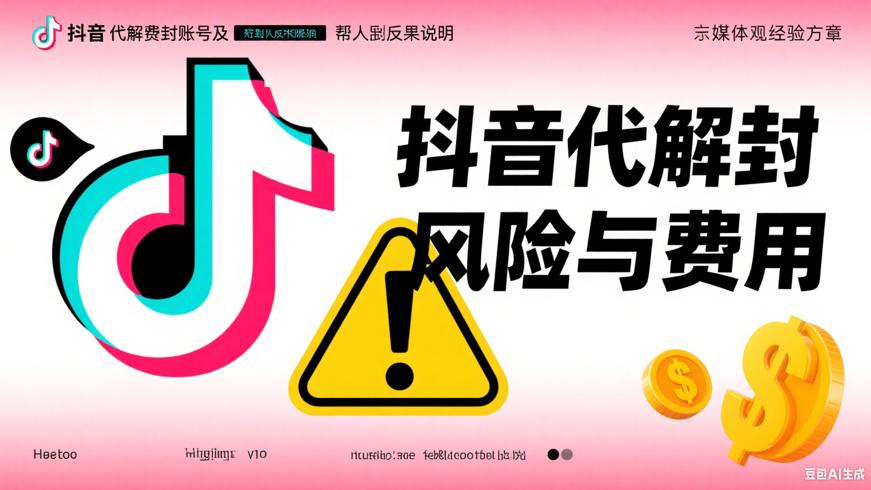 抖音代解封账号费用及帮人解封后果说明