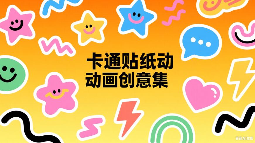 500个手绘卡通图形贴纸动画：点亮视频创意