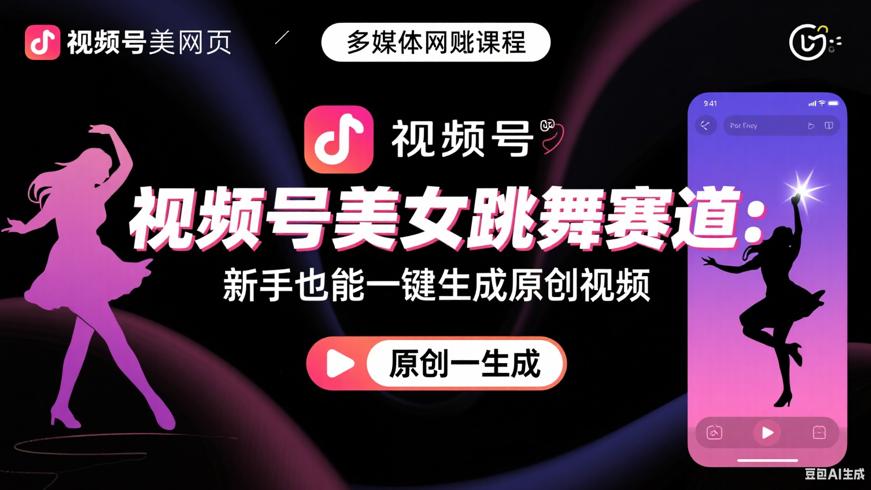 视频号美女跳舞赛道：新手也能一键生成原创视频