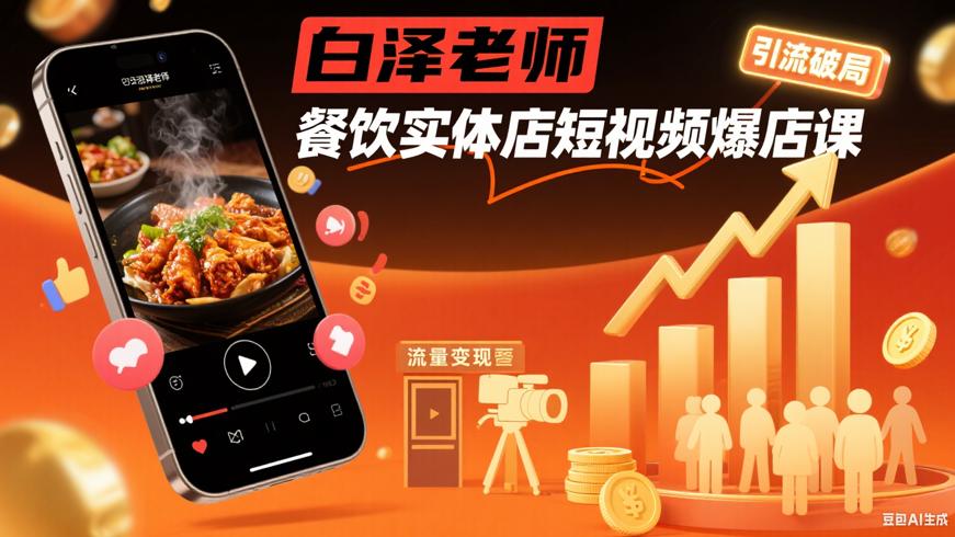 白泽老师餐饮实体店短视频爆店课：引流破局指南