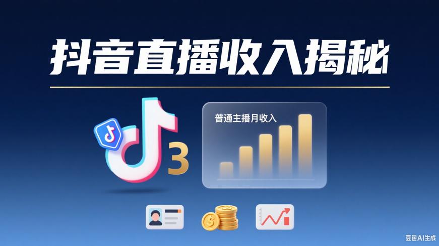 抖音直播账号认证数量与普通主播月收入揭秘