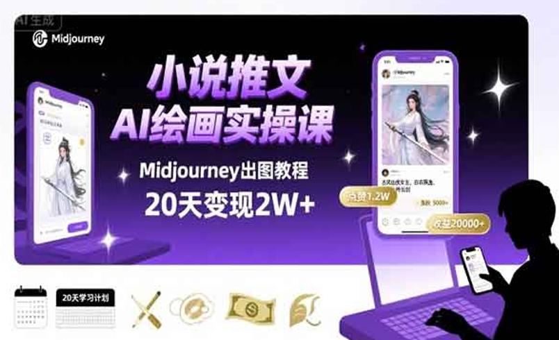 AI绘画MJ出图实操课：高效提升小说推文转化