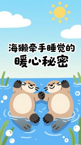 海獭睡觉时手牵手背后的暖心小秘密