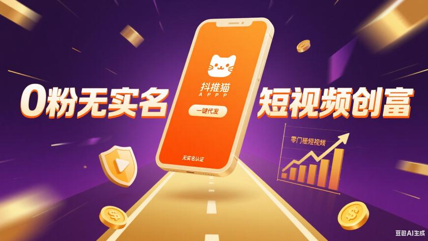 抖推猫一键代发：0粉无实名的短视频创富路