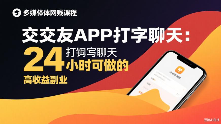 交友APP打字聊天：24小时可做的高收益副业