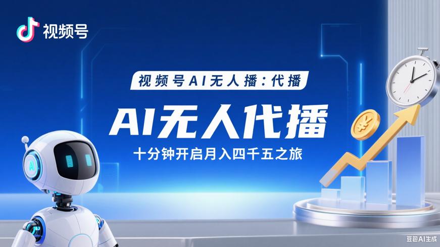 视频号AI无人代播：十分钟开启月入四千五之旅