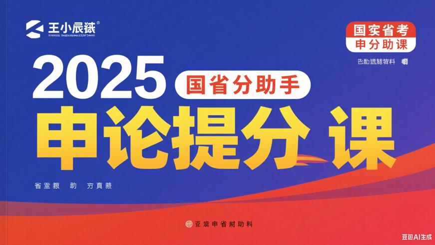 2025王小晨申论课：国省考提分的得力助手