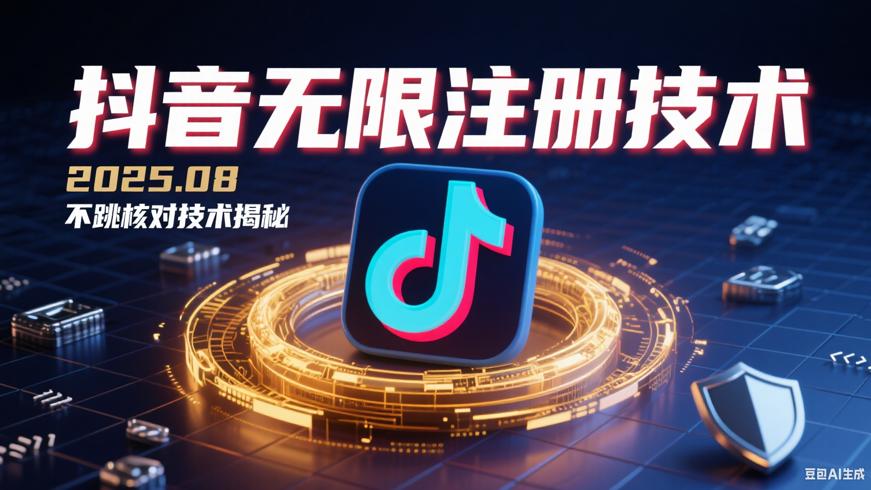 2025年8月抖音无限注册不跳核对技术揭秘