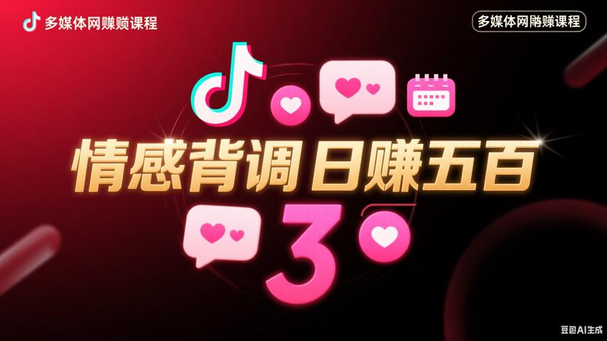 抖音情感背调玩法：日发三视频轻松日赚五百