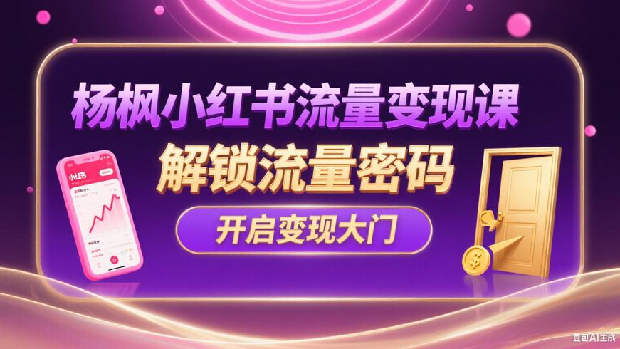 杨枫小红书流量变现课：解锁流量密码开启变现大门