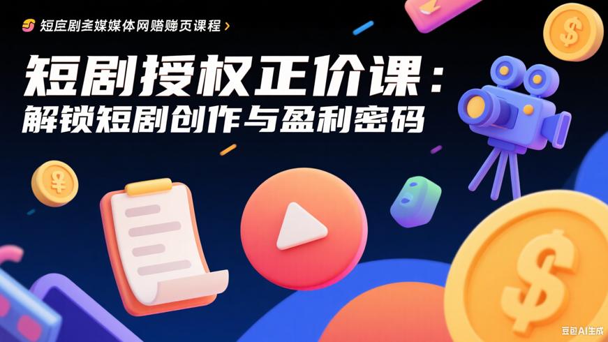 短剧授权正价课：解锁短剧创作与盈利密码