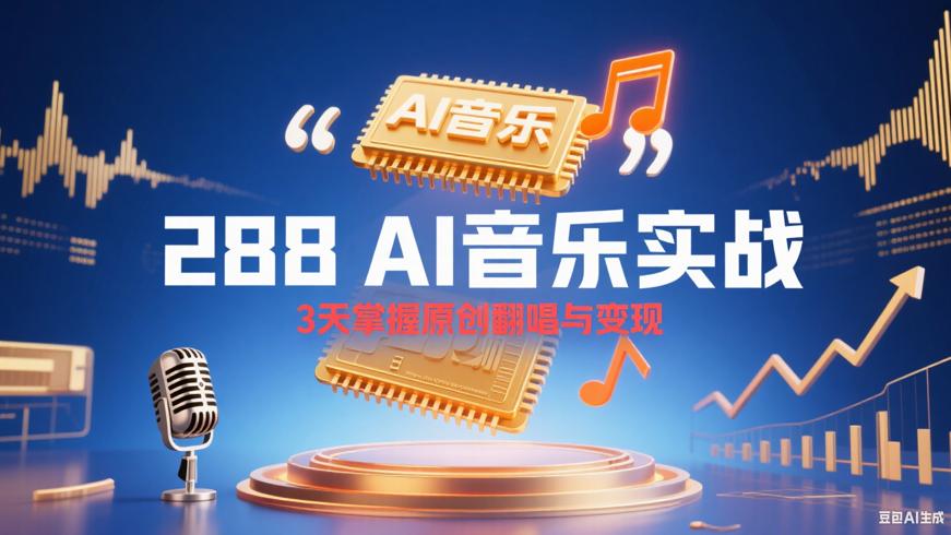 288 AI音乐实战：3天掌握原创翻唱与变现