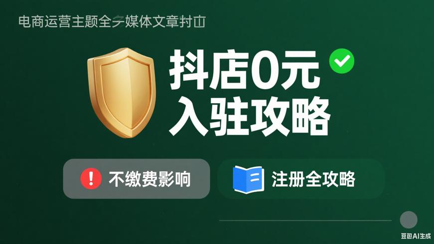 抖店0元入驻不缴费影响与开店注册全攻略