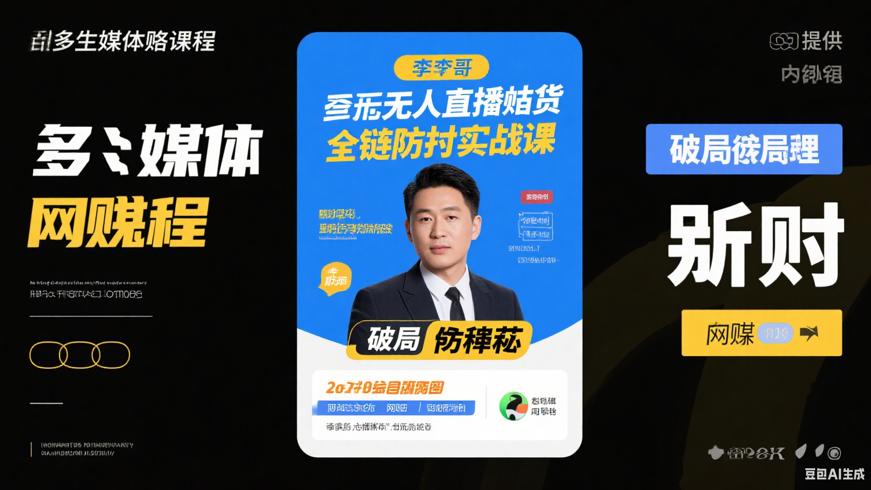 李哥无人直播带货全链防封实战课：破局秘籍