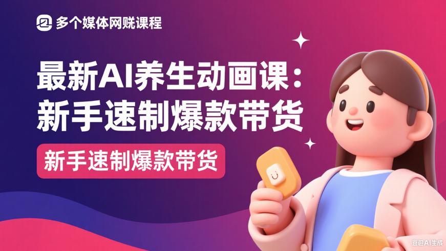 最新AI养生动画课：新手速制爆款带货