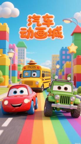 《16汽车动画城1-4》：萌趣汽车的欢乐益智之旅