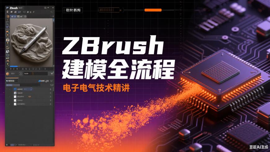 ZBrush电子电气建模技术全流程精讲指南