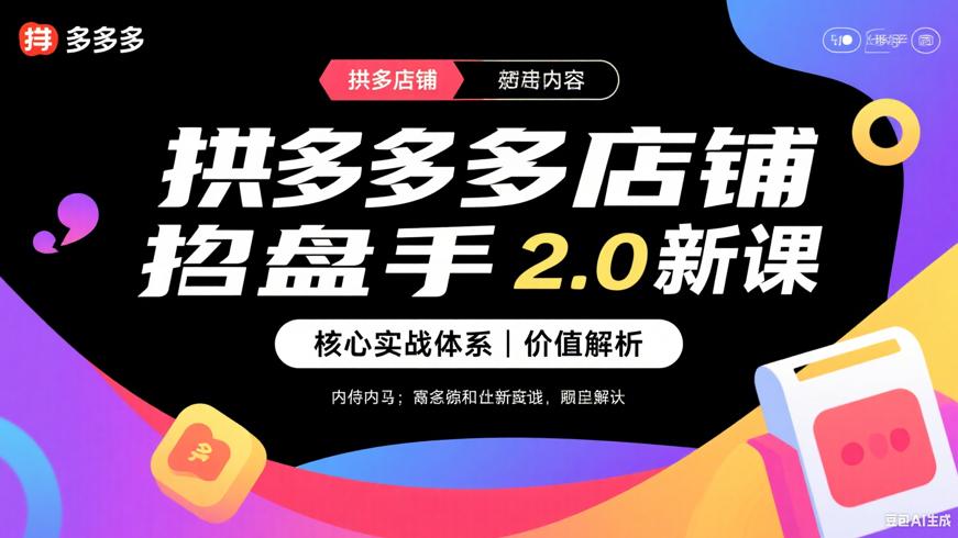 拼多多店铺操盘手2.0新课核心实战体系与价值解析
