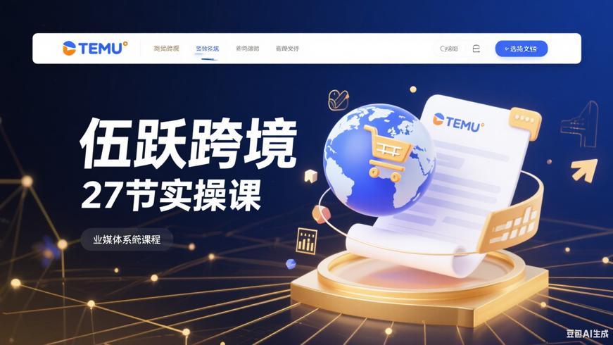 伍跃跨境拼多多TEMU实操与选品27节课程全解析