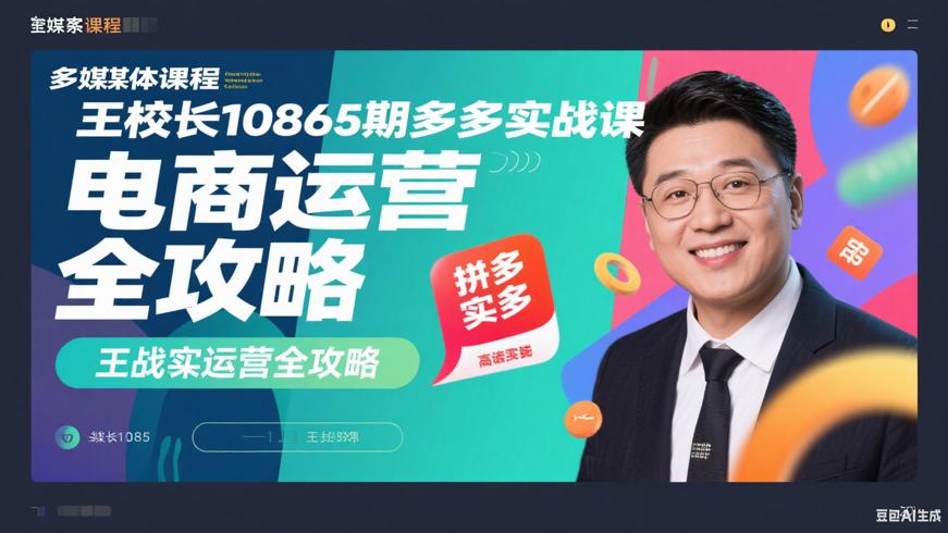 王校长10865期拼多多实战课电商运营全攻略